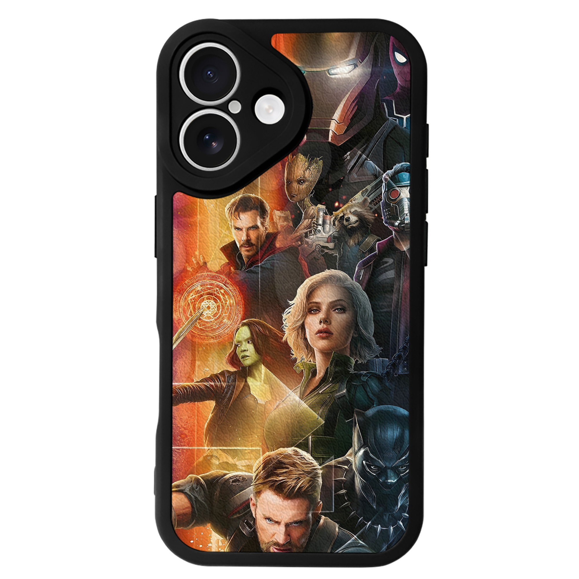 （画像用） アベンジャーズ The Avengers 【iPhone 16シリーズ対応】シリコンスマホケース（レザー調） 材質：シリコン